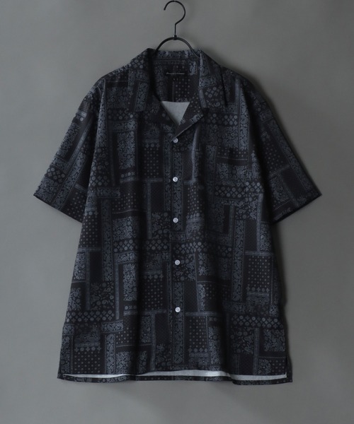 SITRY（シトリー）の「Drape Open Collar Shirt/ドレープ オープンカラー 半袖シャツ（シャツ/ブラウス・メンズ・モカ/ブルー系その他/チャコール/ブラック系その他4/ライトグリーン/ホワイト系その他/ベージュ系その他/ライトグレー/ホワイト/グレー系その他/ブラウン系その他/ブラック系その他2/ブルー系その他2/ブルー系その他3/ブルーグレー/ブラック/ライトブルー/ダークグリーン/ブラック系その他/ターコイズブルー/ブラック系その他3/ブラック系その他5/ブラウン系その他2・M/L/LL）」の6枚目の写真