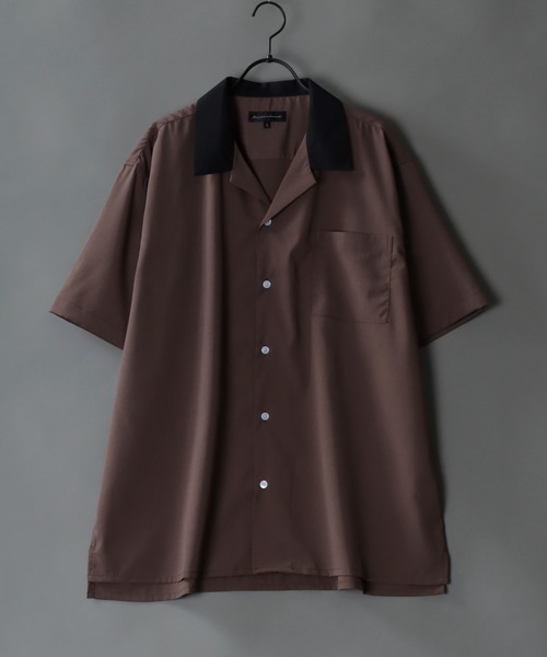 SITRY（シトリー）の「Drape Open Collar Shirt/ドレープ オープンカラー 半袖シャツ（シャツ/ブラウス・メンズ・モカ/ブルー系その他/チャコール/ブラック系その他4/ライトグリーン/ホワイト系その他/ベージュ系その他/ライトグレー/ホワイト/グレー系その他/ブラウン系その他/ブラック系その他2/ブルー系その他2/ブルー系その他3/ブルーグレー/ブラック/ライトブルー/ダークグリーン/ブラック系その他/ターコイズブルー/ブラック系その他3/ブラック系その他5/ブラウン系その他2・M/L/LL）」の15枚目の写真