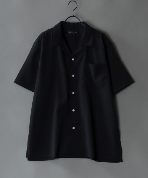SITRY（シトリー）の「Drape Open Collar Shirt/ドレープ オープンカラー 半袖シャツ（シャツ/ブラウス・メンズ・モカ/ブルー系その他/チャコール/ブラック系その他4/ライトグリーン/ホワイト系その他/ベージュ系その他/ライトグレー/ホワイト/グレー系その他/ブラウン系その他/ブラック系その他2/ブルー系その他2/ブルー系その他3/ブルーグレー/ブラック/ライトブルー/ダークグリーン/ブラック系その他/ターコイズブルー/ブラック系その他3/ブラック系その他5/ブラウン系その他2・M/L/LL）」の4枚目の写真