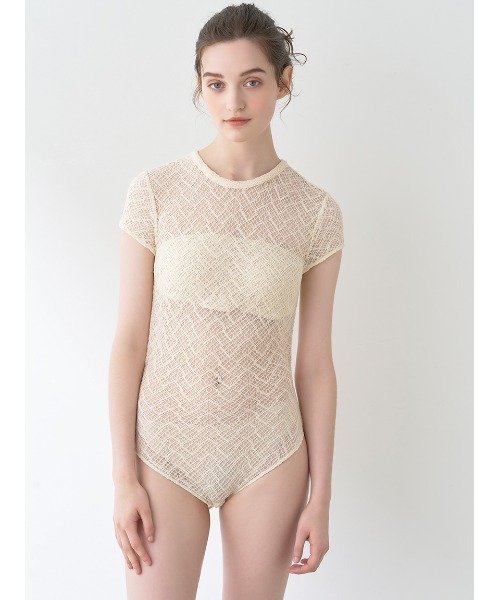 LILY BROWN ベージュ ボディスーツ M/L LILY BROWN ブラジャー 「LILY Lingerie」シアーファンデボディ