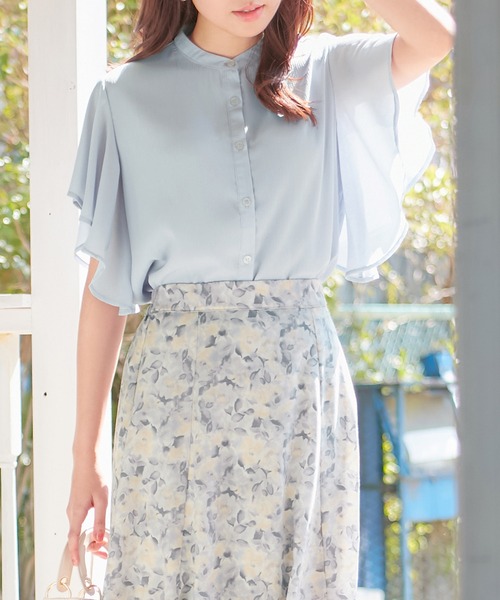 alotta(アロッタ)の「楊柳シフォンバンドカラーブラウス(シャツ/ブラウス・レディース・ミント/ダークブルー/アイボリー/オフホワイト/ブラック/ピンク/ライトグレー/ベージュ/ピンクベージュ・LARGE/MEDIUM/X-LARGE/XX-LARGE)」の17枚目の写真