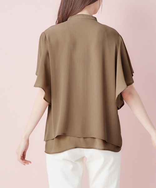 alotta(アロッタ)の「楊柳シフォンバンドカラーブラウス(シャツ/ブラウス・レディース・ミント/ダークブルー/アイボリー/オフホワイト/ブラック/ピンク/ライトグレー/ベージュ/ピンクベージュ・LARGE/MEDIUM/X-LARGE/XX-LARGE)」の19枚目の写真