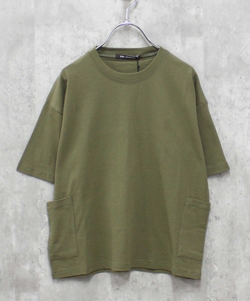 THE CASUAL(カジュアル)の「【USAコットン】サイドポケットBIG 半袖T(Tシャツ/カットソー・キッズ・グリーン系その他/オフホワイト/チャコール/ブラック/ベージュ/パープル・120cm/130cm/140cm/160cm/110cm/150cm)」の5枚目の写真
