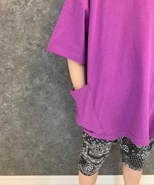 THE CASUAL(カジュアル)の「【USAコットン】サイドポケットBIG 半袖T(Tシャツ/カットソー・キッズ・グリーン系その他/オフホワイト/チャコール/ブラック/ベージュ/パープル・120cm/130cm/140cm/160cm/110cm/150cm)」の11枚目の写真