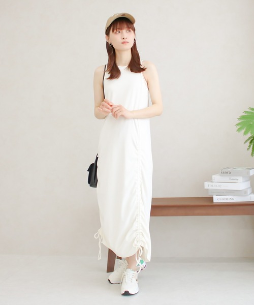 Social GIRL(ソーシャルガール)の「ドローストリングワンピース(ワンピース・レディース・ブルー/オフホワイト/ブラック/グレイッシュベージュ/チャコール・M)」の16枚目の写真