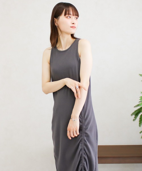 Social GIRL(ソーシャルガール)の「ドローストリングワンピース(ワンピース・レディース・ブルー/オフホワイト/ブラック/グレイッシュベージュ/チャコール・M)」の13枚目の写真