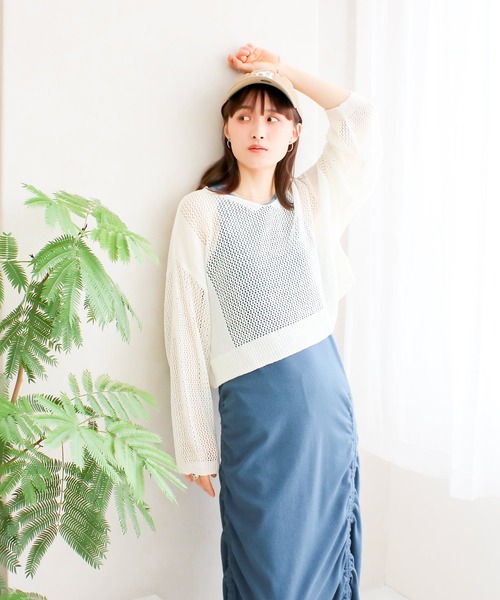 Social GIRL(ソーシャルガール)の「ドローストリングワンピース(ワンピース・レディース・ブルー/オフホワイト/ブラック/グレイッシュベージュ/チャコール・M)」の14枚目の写真