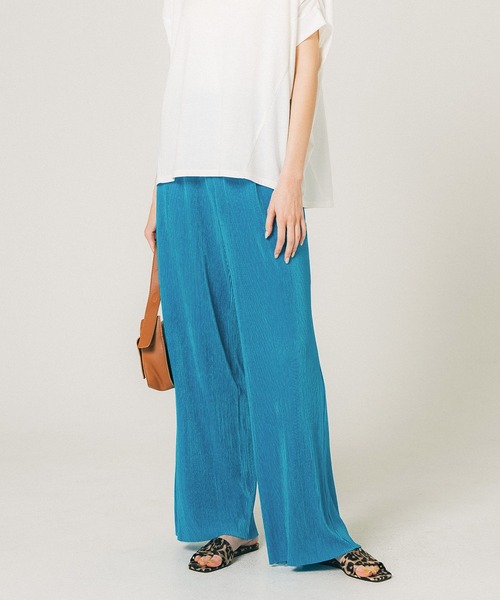 coca（coca）（コカ）の「シャイニープリーツパンツ（その他パンツ・レディース・ブルー/ブラック/ライトグリーン/ベージュ/パープル/イエロー・ONE SIZE）」の5枚目の写真