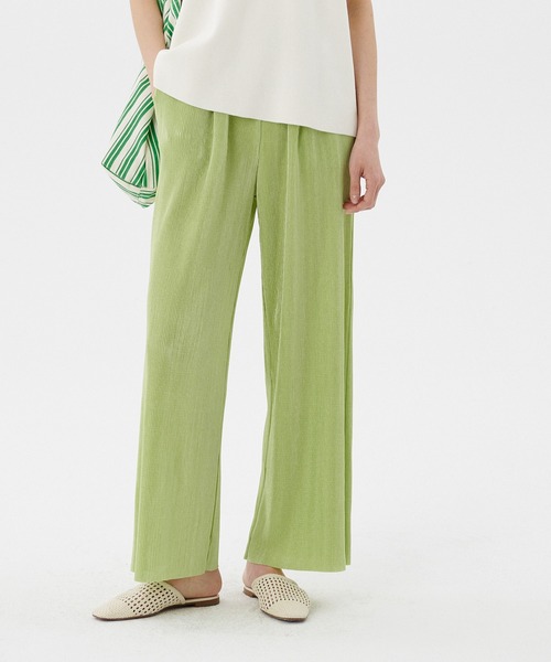 coca（coca）（コカ）の「シャイニープリーツパンツ（その他パンツ・レディース・ブルー/ブラック/ライトグリーン/ベージュ/パープル/イエロー・ONE SIZE）」の4枚目の写真