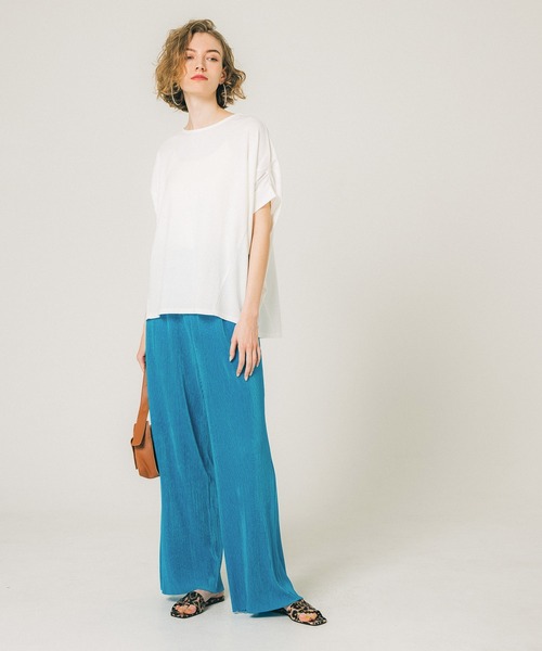 coca（coca）（コカ）の「シャイニープリーツパンツ（その他パンツ・レディース・ブルー/ブラック/ライトグリーン/ベージュ/パープル/イエロー・ONE SIZE）」の7枚目の写真