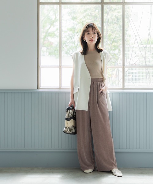 coca（coca）（コカ）の「シャイニープリーツパンツ（その他パンツ・レディース・ブルー/ブラック/ライトグリーン/ベージュ/パープル/イエロー・ONE SIZE）」の10枚目の写真