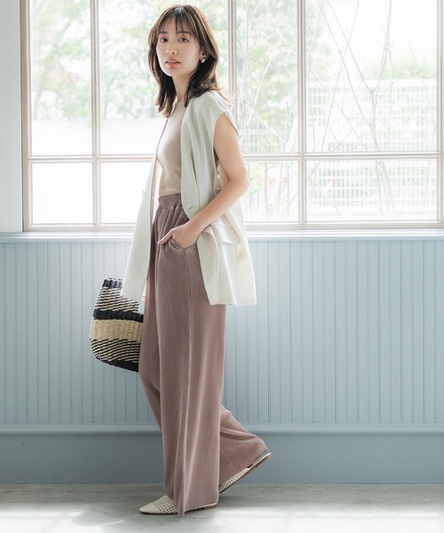 coca（coca）（コカ）の「シャイニープリーツパンツ（その他パンツ・レディース・ブルー/ブラック/ライトグリーン/ベージュ/パープル/イエロー・ONE SIZE）」の11枚目の写真