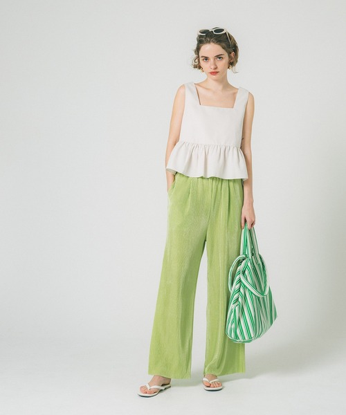 coca（coca）（コカ）の「シャイニープリーツパンツ（その他パンツ・レディース・ブルー/ブラック/ライトグリーン/ベージュ/パープル/イエロー・ONE SIZE）」の16枚目の写真