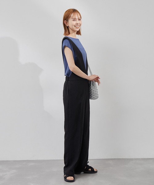 ROPE' PICNIC（ロペピクニック）の「【WEB限定】麻調ビンテージオールインワン（つなぎ/オールインワン・レディース・ブラック/チャコールグレー・36/38）」の16枚目の写真