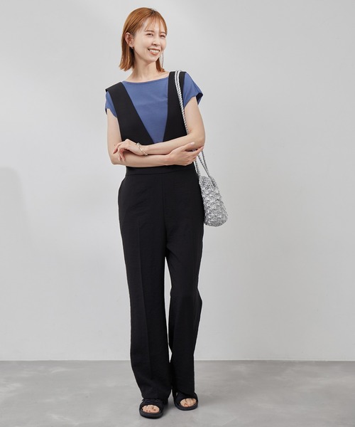 ROPE' PICNIC（ロペピクニック）の「【WEB限定】麻調ビンテージオールインワン（つなぎ/オールインワン・レディース・ブラック/チャコールグレー・36/38）」の14枚目の写真