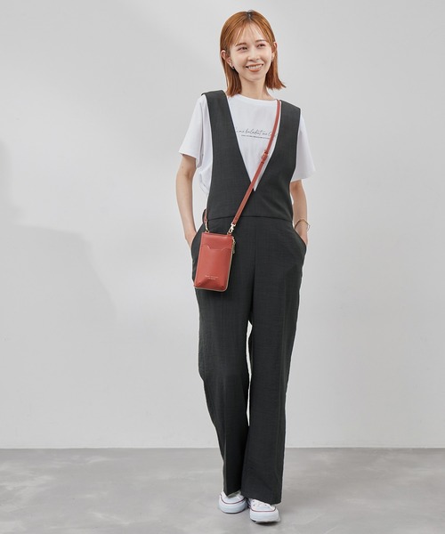 ROPE' PICNIC（ロペピクニック）の「【WEB限定】麻調ビンテージオールインワン（つなぎ/オールインワン・レディース・ブラック/チャコールグレー・36/38）」の3枚目の写真