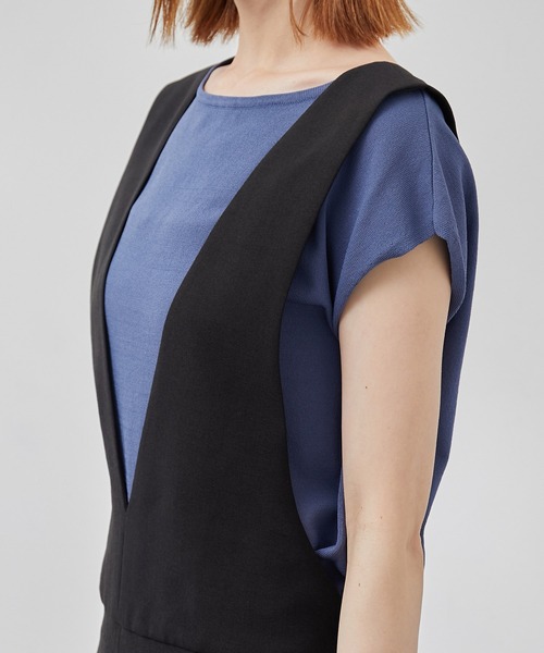 ROPE' PICNIC（ロペピクニック）の「【WEB限定】麻調ビンテージオールインワン（つなぎ/オールインワン・レディース・ブラック/チャコールグレー・36/38）」の9枚目の写真