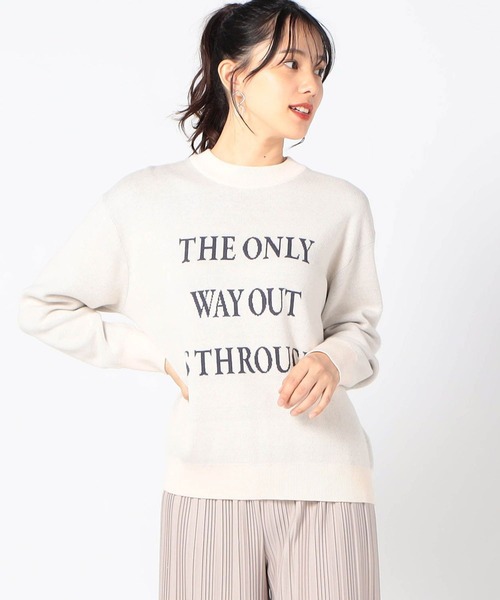 Grand PARK（グランドパーク）の「ジャガード配色ロゴニット（ニット/セーター・レディース・グレー/ネイビー/ホワイト・FREE）」の2枚目の写真