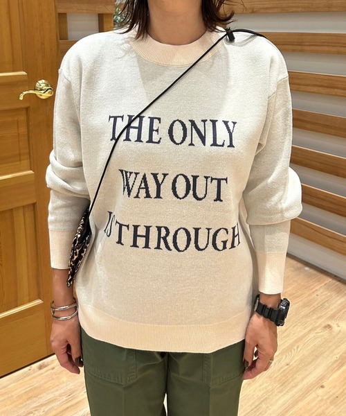 Grand PARK（グランドパーク）の「ジャガード配色ロゴニット（ニット/セーター・レディース・グレー/ネイビー/ホワイト・FREE）」の14枚目の写真