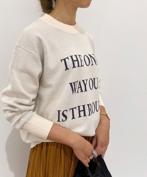 Grand PARK（グランドパーク）の「ジャガード配色ロゴニット（ニット/セーター・レディース・グレー/ネイビー/ホワイト・FREE）」の12枚目の写真