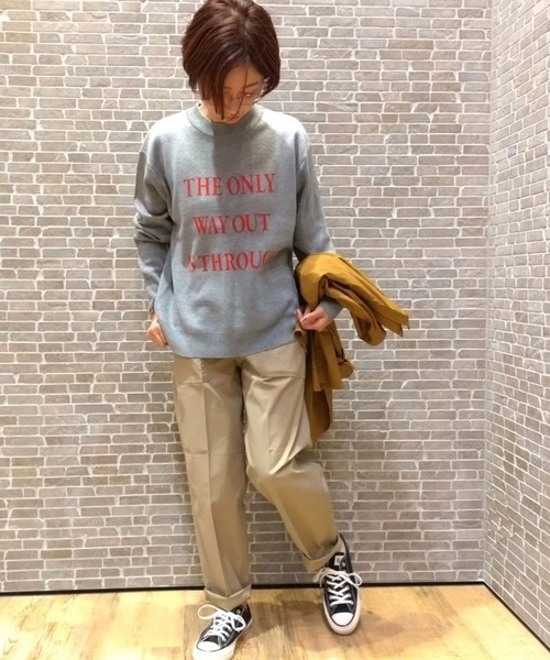 Grand PARK（グランドパーク）の「ジャガード配色ロゴニット（ニット/セーター・レディース・グレー/ネイビー/ホワイト・FREE）」の10枚目の写真