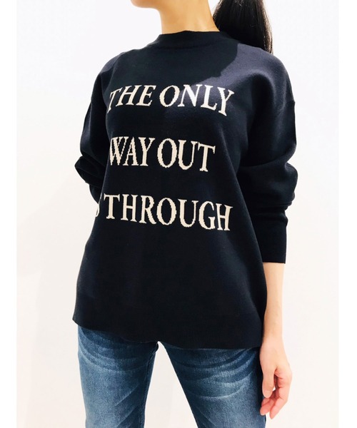 Grand PARK（グランドパーク）の「ジャガード配色ロゴニット（ニット/セーター・レディース・グレー/ネイビー/ホワイト・FREE）」の6枚目の写真