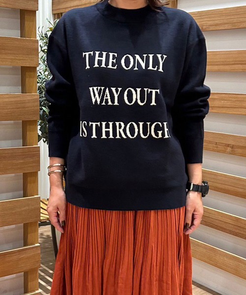 Grand PARK（グランドパーク）の「ジャガード配色ロゴニット（ニット/セーター・レディース・グレー/ネイビー/ホワイト・FREE）」の5枚目の写真