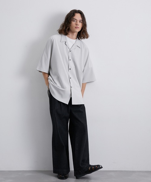 JUNRED(ジュンレッド)の「セットアップ対応 / エアリーストレッチドルマンシャツ(シャツ/ブラウス・メンズ・ライトグレー/ブラック/グリーン系その他/ブルー系その他4・S/M/L)」の6枚目の写真