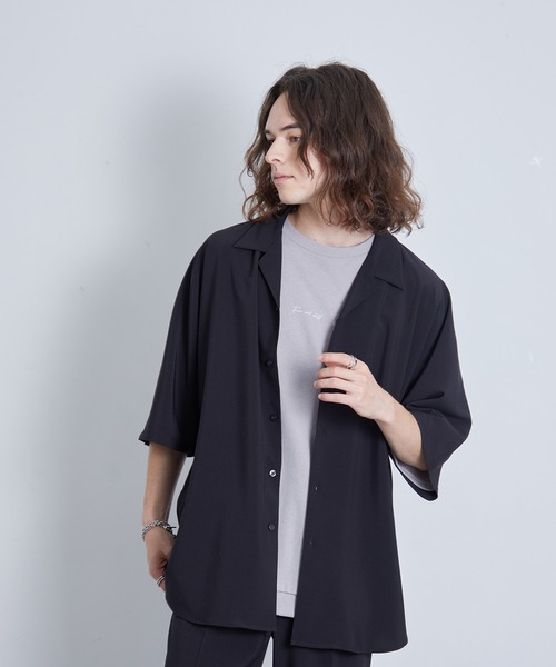 JUNRED(ジュンレッド)の「セットアップ対応 / エアリーストレッチドルマンシャツ(シャツ/ブラウス・メンズ・ライトグレー/ブラック/グリーン系その他/ブルー系その他4・S/M/L)」の14枚目の写真