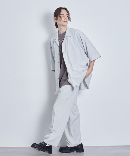 JUNRED(ジュンレッド)の「セットアップ対応 / エアリーストレッチドルマンシャツ(シャツ/ブラウス・メンズ・ライトグレー/ブラック/グリーン系その他/ブルー系その他4・S/M/L)」の16枚目の写真