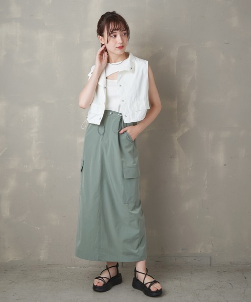 Lull（ルル）の「【Lull / ルル】ミリタリーショートベスト（ベスト・レディース・ブラック/カーキ/オフホワイト・ONESIZE）」の15枚目の写真