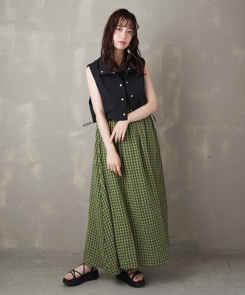 Lull（ルル）の「【Lull / ルル】ミリタリーショートベスト（ベスト・レディース・ブラック/カーキ/オフホワイト・ONESIZE）」の9枚目の写真