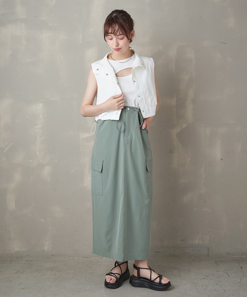 Lull（ルル）の「【Lull / ルル】ミリタリーショートベスト（ベスト・レディース・ブラック/カーキ/オフホワイト・ONESIZE）」の16枚目の写真