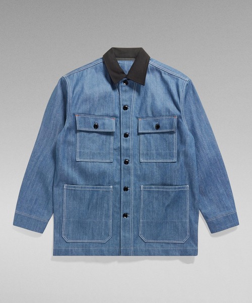 G-STAR(ジースター)の「CHORE JACKET/チョアジャケット/デニムカバーオール(デニムジャケット・メンズ・ダークインディゴブルー・LARGE/MEDIUM/SMALL)」の8枚目の写真