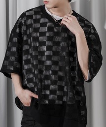 Adoon plain（アドーンプレーン）の「【Adoon plain】チェックメッシュトップス（ニット/セーター）」
