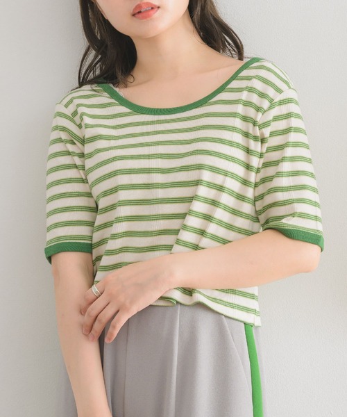 RETRO GIRL(レトロガール)の「テレコマルチボーダーTee(Tシャツ/カットソー・レディース・ブラック系その他/ブルー系その他3/グリーン系その他3/レッド系その他3・FREE)」の4枚目の写真