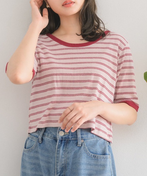 RETRO GIRL(レトロガール)の「テレコマルチボーダーTee(Tシャツ/カットソー・レディース・ブラック系その他/ブルー系その他3/グリーン系その他3/レッド系その他3・FREE)」の2枚目の写真