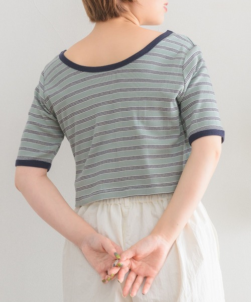RETRO GIRL(レトロガール)の「テレコマルチボーダーTee(Tシャツ/カットソー・レディース・ブラック系その他/ブルー系その他3/グリーン系その他3/レッド系その他3・FREE)」の14枚目の写真