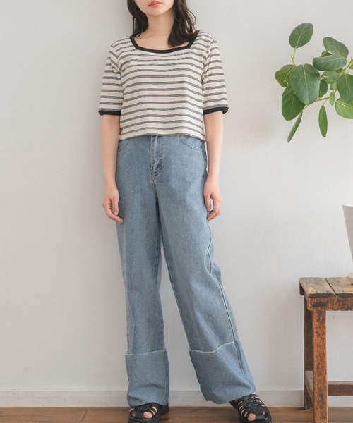 RETRO GIRL(レトロガール)の「テレコマルチボーダーTee(Tシャツ/カットソー・レディース・ブラック系その他/ブルー系その他3/グリーン系その他3/レッド系その他3・FREE)」の22枚目の写真
