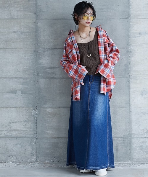 GEVS.（ジェイヴィス）の「＜大きいサイズ＞ 綿100％チェックチュニックシャツ GEVS.（シャツ/ブラウス・レディース・ブルー系/ピンク系・3L/5L/L/LL/4L）」の7枚目の写真