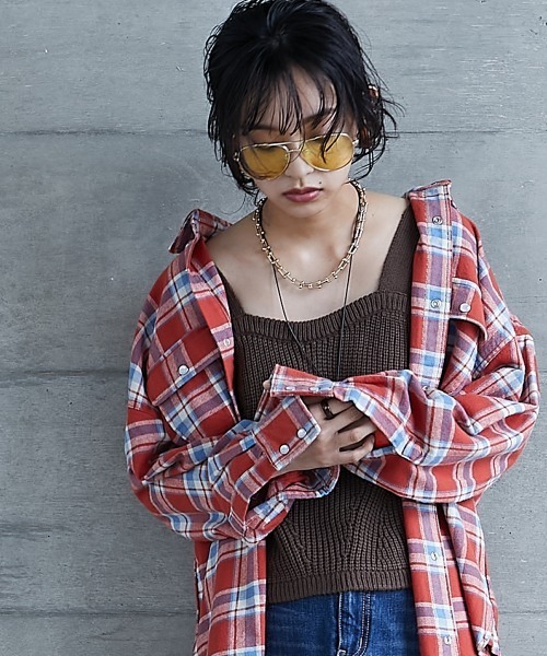 GEVS.（ジェイヴィス）の「＜大きいサイズ＞ 綿100％チェックチュニックシャツ GEVS.（シャツ/ブラウス・レディース・ブルー系/ピンク系・3L/5L/L/LL/4L）」の14枚目の写真