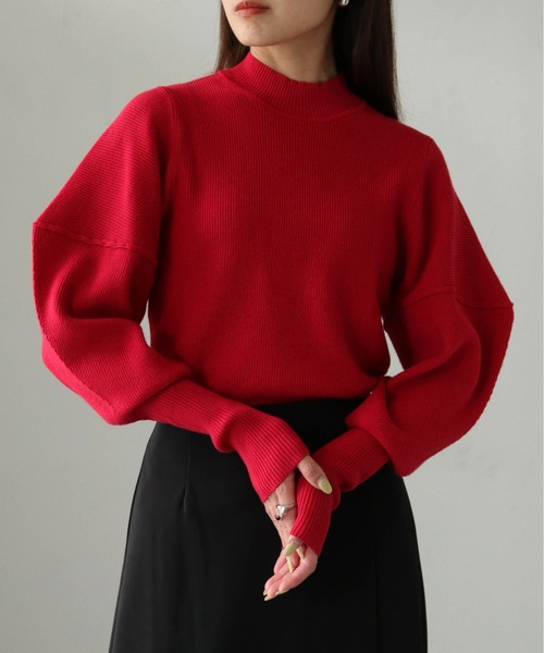 cheriella（シェリエラ）の「【cheriella】WEB限定デザインシルエットスリーブニット WEB LIMITED DESIGN SILHOUETTE SLEEVE KNIT（ニット/セーター・レディース・アイボリー/ブラック/パープル/レッド/グリーン・M）」の5枚目の写真