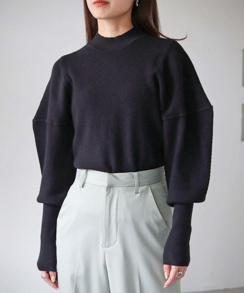 cheriella（シェリエラ）の「【cheriella】WEB限定デザインシルエットスリーブニット WEB LIMITED DESIGN SILHOUETTE SLEEVE KNIT（ニット/セーター・レディース・アイボリー/ブラック/パープル/レッド/グリーン・M）」の3枚目の写真