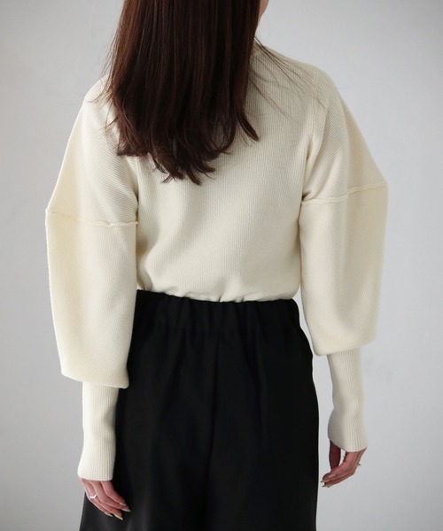 cheriella（シェリエラ）の「【cheriella】WEB限定デザインシルエットスリーブニット WEB LIMITED DESIGN SILHOUETTE SLEEVE KNIT（ニット/セーター・レディース・アイボリー/ブラック/パープル/レッド/グリーン・M）」の8枚目の写真