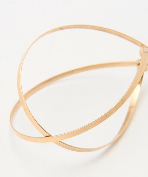 Ray BEAMS(レイビームス)の「by boe / クロスサークル ピアス(ピアス(両耳用)・レディース・ゴールド・ONE SIZE)」の4枚目の写真
