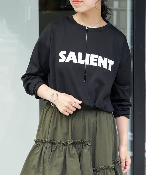 COLONY 2139(コロニートゥーワンスリーナイン)の「スマートロゴプリント長袖Tシャツ(Tシャツ/カットソー・レディース・オフホワイト/ブラック・FREE)」の14枚目の写真