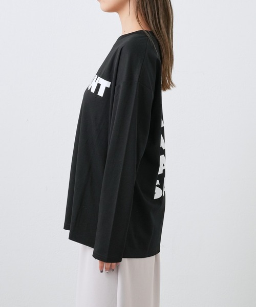 COLONY 2139(コロニートゥーワンスリーナイン)の「スマートロゴプリント長袖Tシャツ(Tシャツ/カットソー・レディース・オフホワイト/ブラック・FREE)」の12枚目の写真