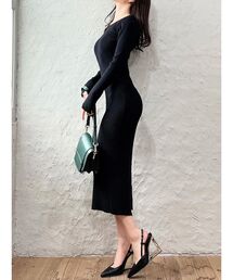 RESEXXY | リブニット長袖ワンピース(ワンピース)