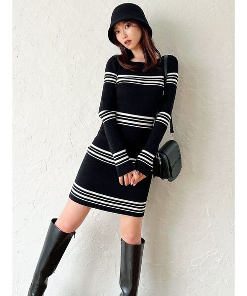 RESEXXY（リゼクシー）の「リブニット長袖ワンピース（ワンピース・レディース・ブラック/その他1/アイボリー/オレンジ・SMALL/MEDIUM）」の19枚目の写真