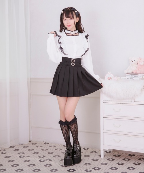 Pal elfy パルエルフィー　チョーカーベルトフリルブラウス チョーカーベルトフリルブラウスPal elfy パルエルフィー 量産型